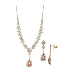 Elegant Gold and Pink Jewelry Set
